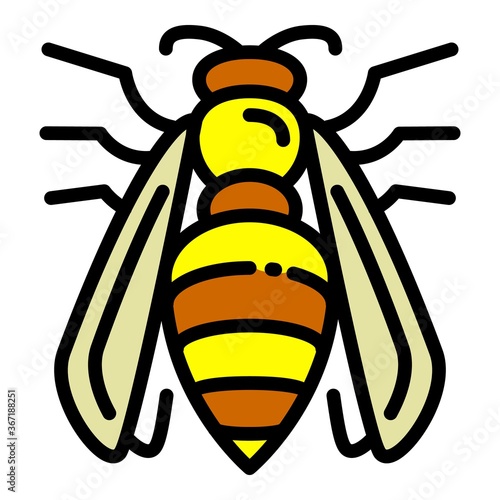 Agression wasp icon. Outline agression wasp vector icon for web design isolated on white background