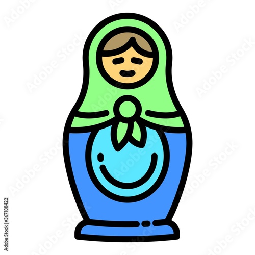 Traditional nesting doll icon. Outline traditional nesting doll vector icon for web design isolated on white background