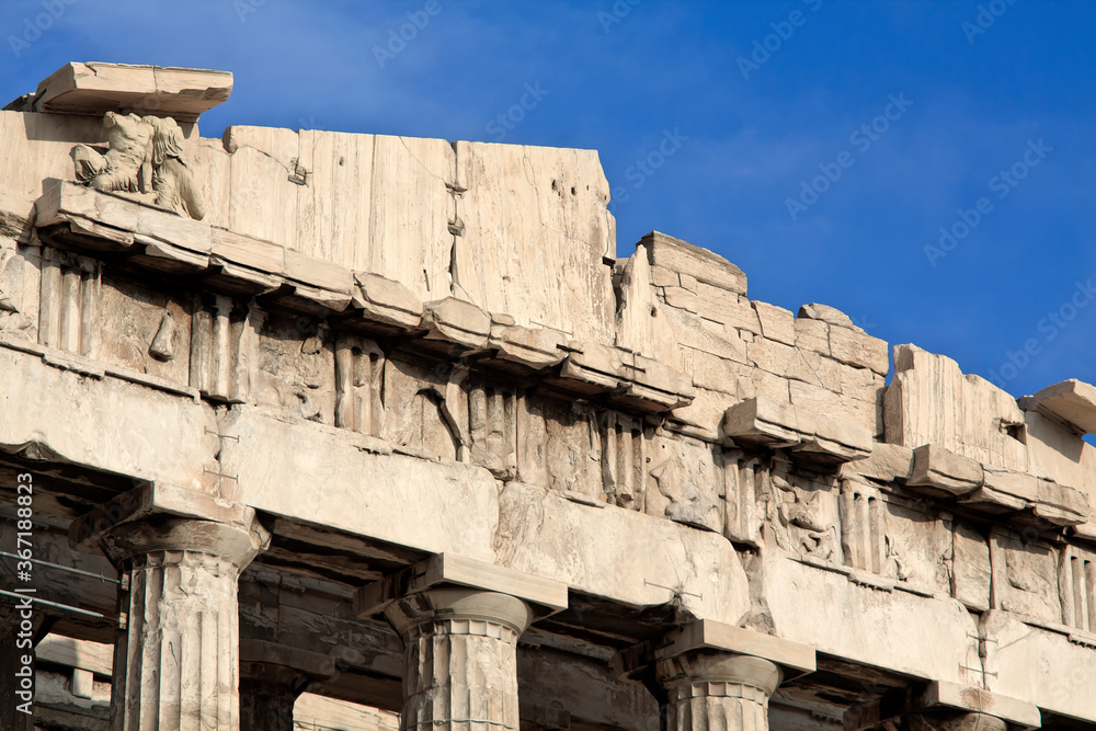 Parthenon of Athens metope on Acropolis Hill in Greece