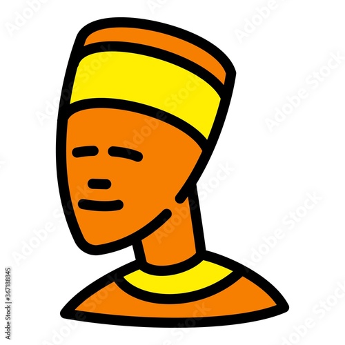 Egypt bust icon. Outline egypt bust vector icon for web design isolated on white background