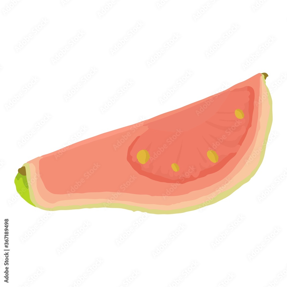 Guava slice icon. Isometric of guava slice vector icon for web design isolated on white background Guava slice icon. Isometric of guava slice vector icon for web design isolated on white background