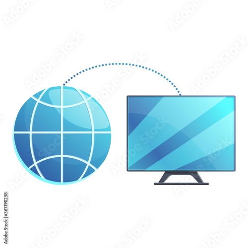 Smart tv global remote access icon. Cartoon of smart tv global remote access vector icon for web design isolated on white background