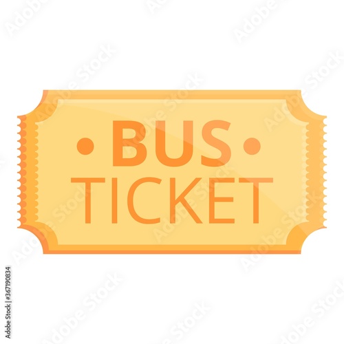 Old bus ticket icon. Cartoon of old bus ticket vector icon for web design isolated on white background