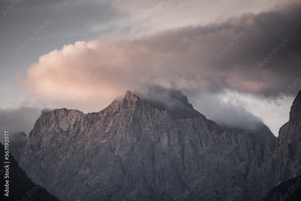 Triglav mountain peak at sunrise