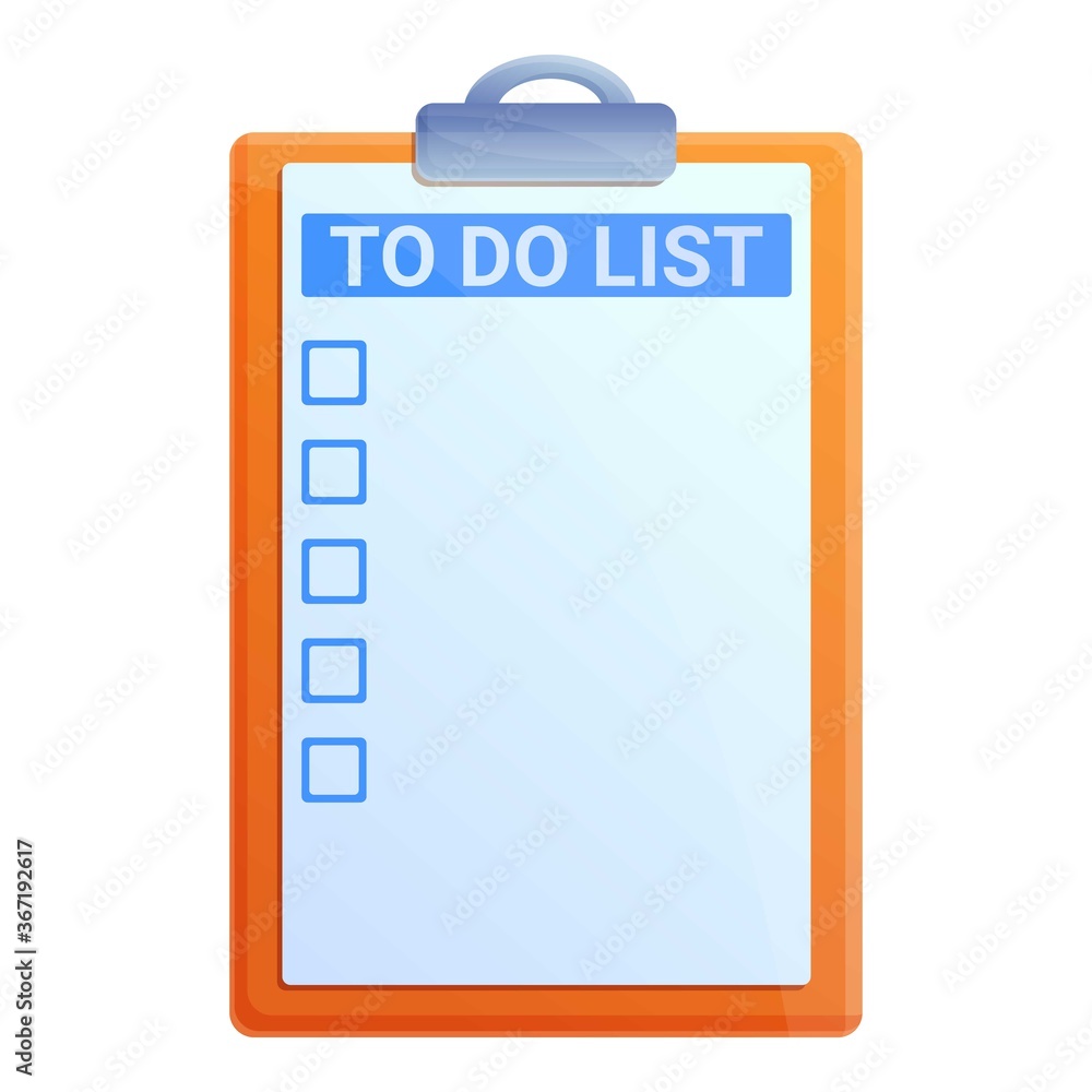 Pin to do list icon. Cartoon of pin to do list vector icon for web design isolated on white background Pin to do list icon. Cartoon of pin to do list vector icon for web design isolated on white background