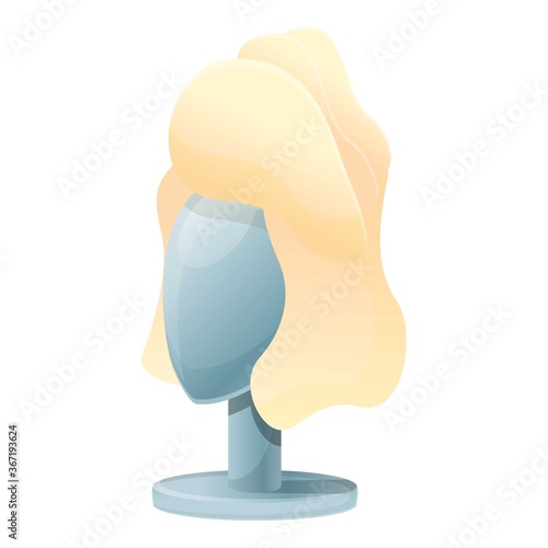 Dressing room wig icon. Cartoon of dressing room wig vector icon for web design isolated on white background