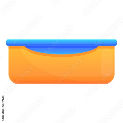 Lunch box icon. Cartoon of lunch box vector icon for web design isolated on white background