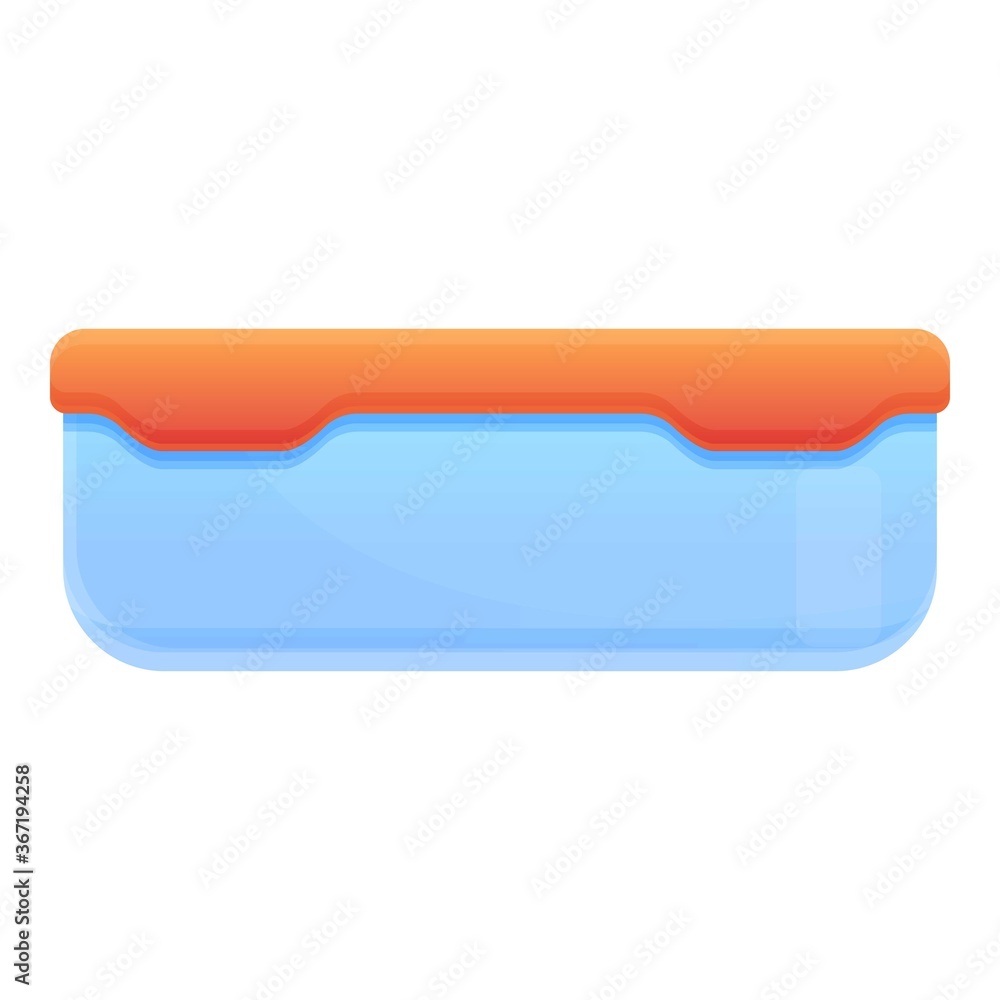 Food plastic container icon. Cartoon of food plastic container vector icon for web design isolated on white background Food plastic container icon. Cartoon of food plastic container vector icon for web design isolated on white background
