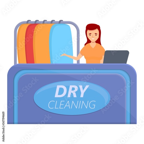 Dry cleaning room icon. Cartoon of dry cleaning room vector icon for web design isolated on white background