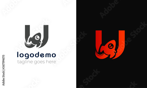 
initial U letter logo with Rocket icon combo.Logo design with abstract rocket icon and monogram .
Travel logo with latter and Rocket with negative space design .vector logo concept design .