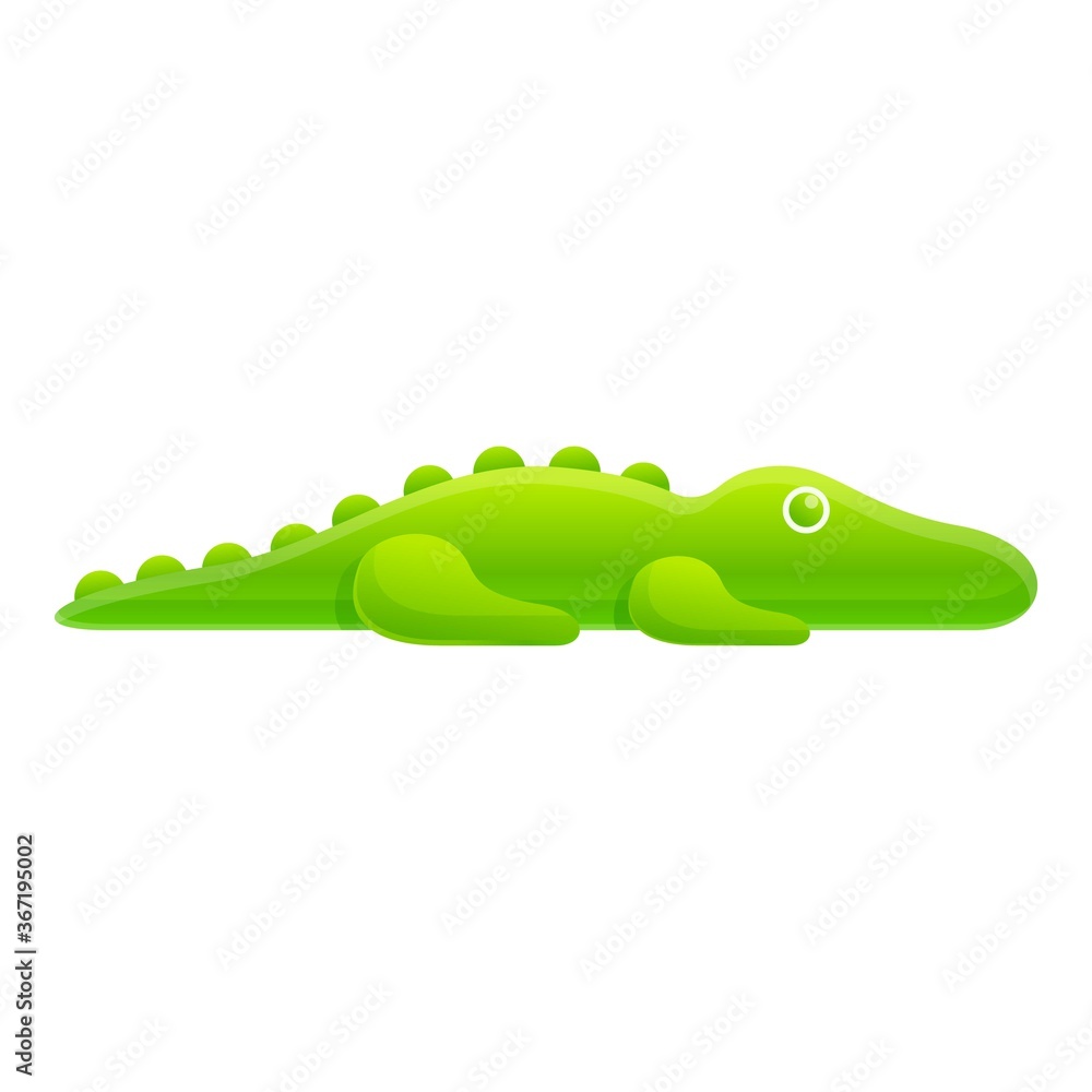 Alligator bath toy icon. Cartoon of alligator bath toy vector icon for web design isolated on white background Alligator bath toy icon. Cartoon of alligator bath toy vector icon for web design isolated on white background