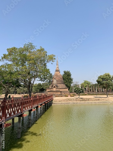 Pont du parc historique de Sukhothaï, Thaïlande 