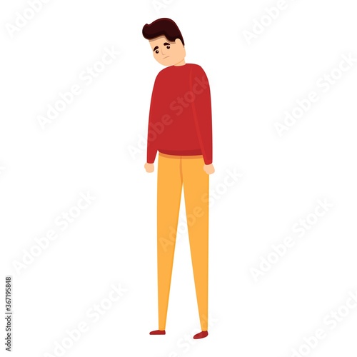 Unhappy sad guy icon. Cartoon of unhappy sad guy vector icon for web design isolated on white background