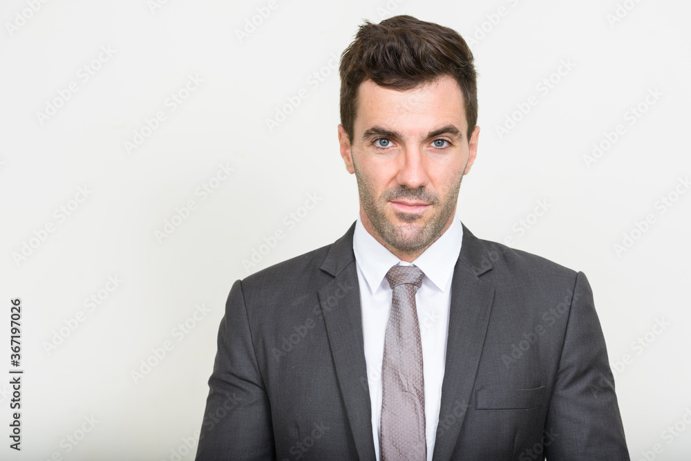 Portrait of handsome Hispanic businessman in suit Portrait of handsome Hispanic businessman in suit