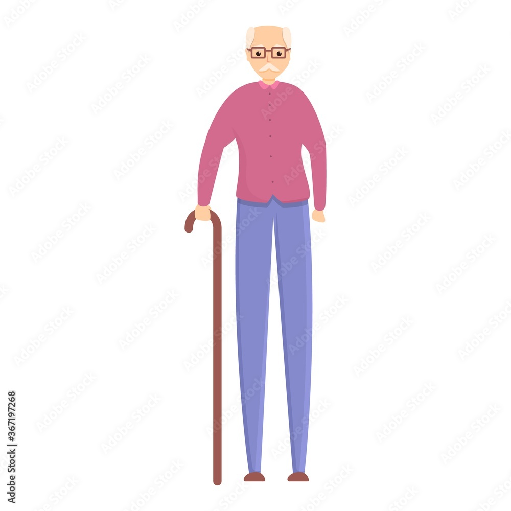 Elderly man icon. Cartoon of elderly man vector icon for web design isolated on white background