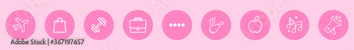 Pink Instagram Highlights Stories Covers line Icons. Highlights cover. Vector Illustration.bloger