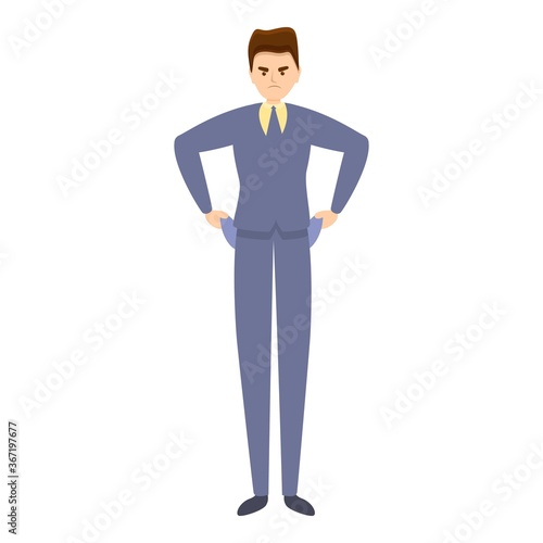 Jobless angry man icon. Cartoon of jobless angry man vector icon for web design isolated on white background