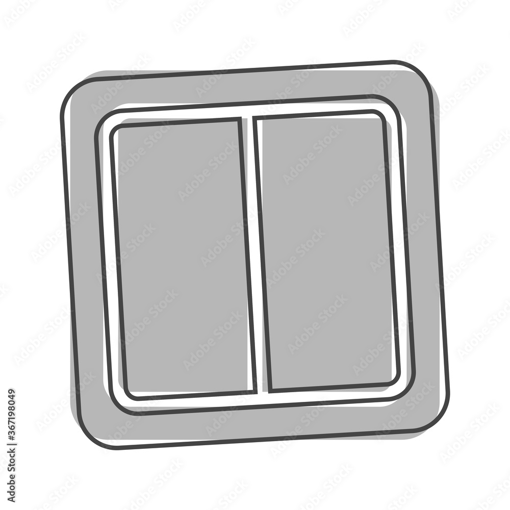 Electrical switch vector icon. Light switch icon cartoon style on white isolated background. Electrical switch vector icon. Light switch icon cartoon style on white isolated background.