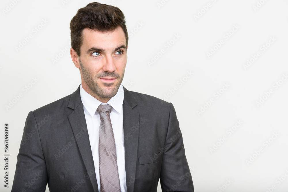 Portrait of handsome Hispanic businessman in suit Portrait of handsome Hispanic businessman in suit