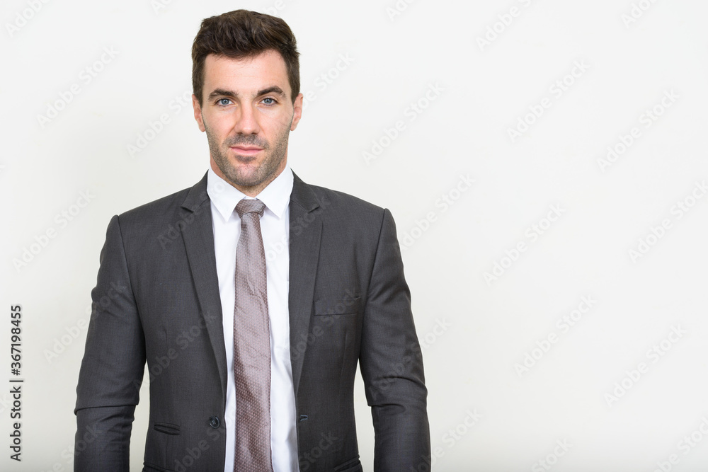 Portrait of handsome Hispanic businessman in suit Portrait of handsome Hispanic businessman in suit
