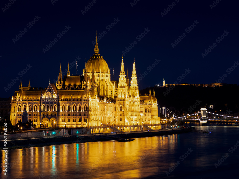 Parliament Building in Budapest at night