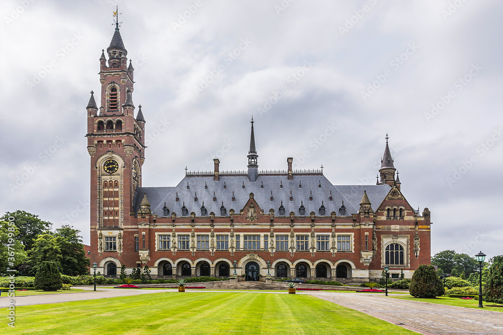 The Peace Palace in The Hague is international law administrative building. The Hague, The Netherlands.