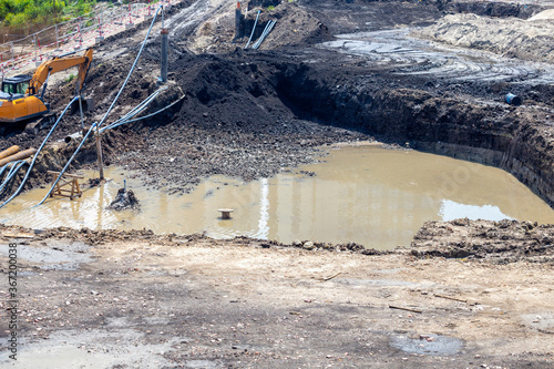 Excavation pit with groundwater photo