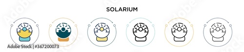Solarium icon in filled, thin line, outline and stroke style. Vector illustration of two colored and black solarium vector icons designs can be used for mobile, ui, web