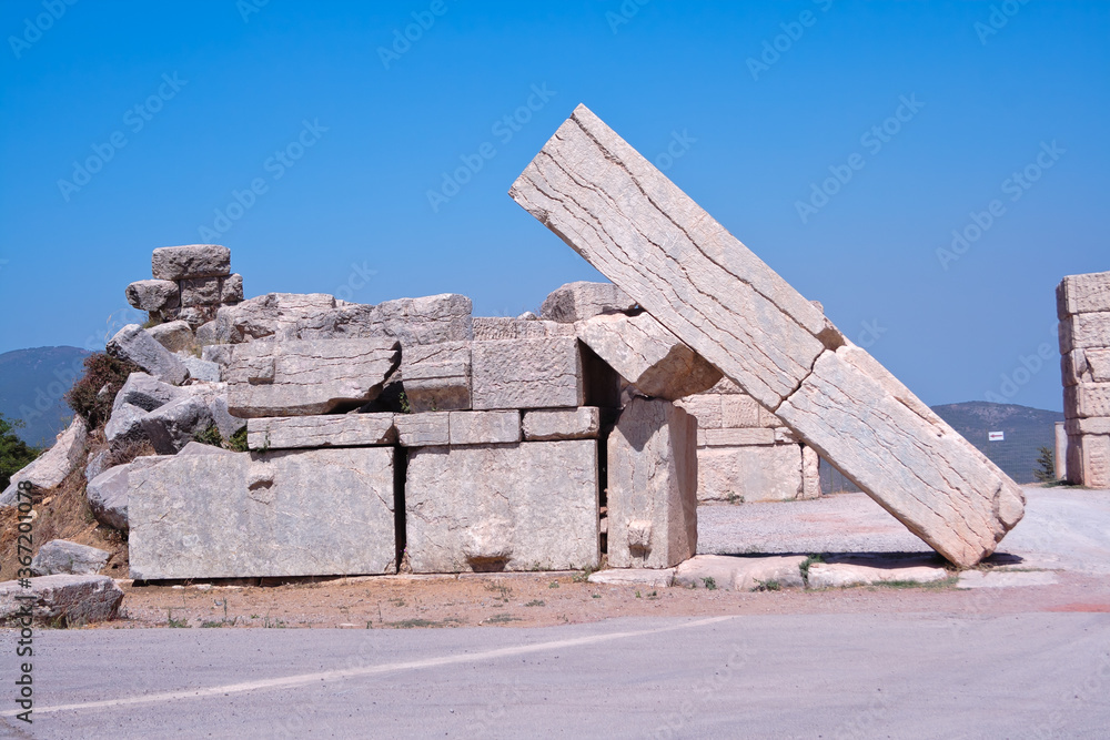 The Arcadian Gate ruins in Ancient Messini, Greece