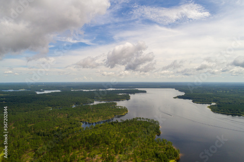 clouds over the lake photo