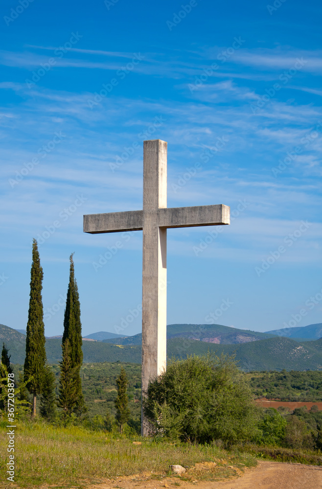  The large monumental cross of Pigada in Greece 