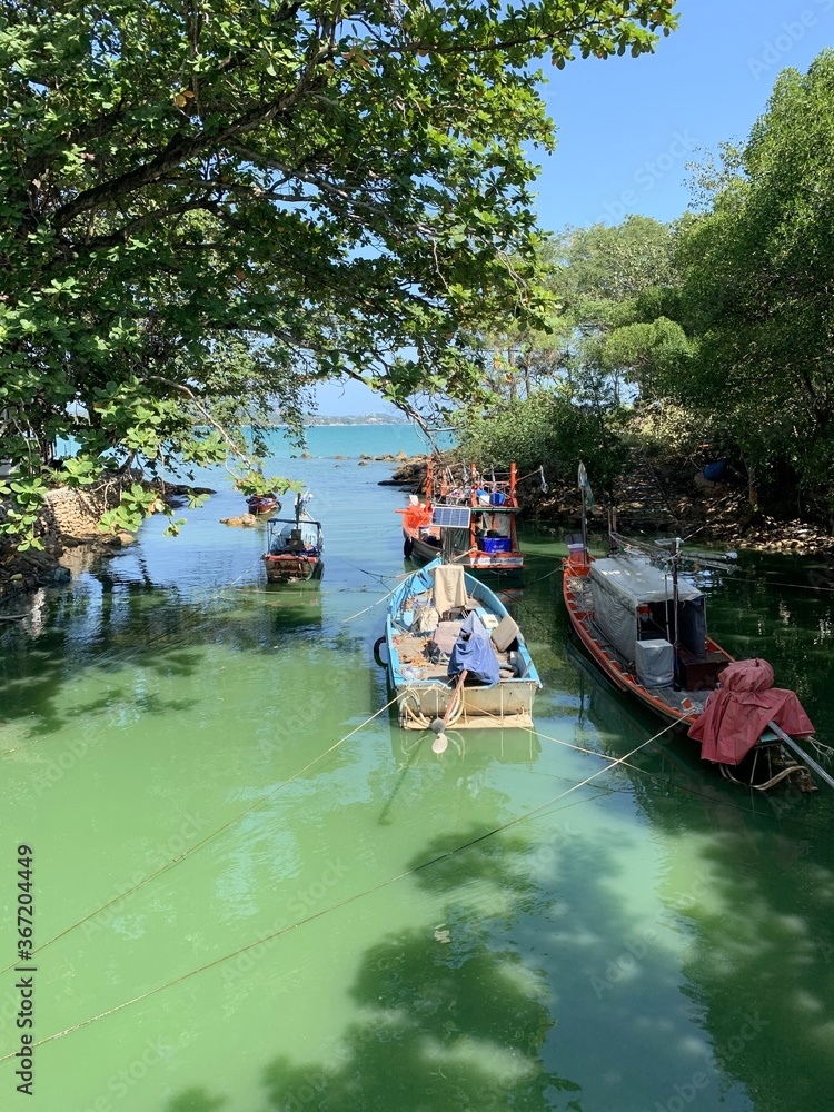Obraz premium Bateaux de pêche à Ko Samui, Thaïlande