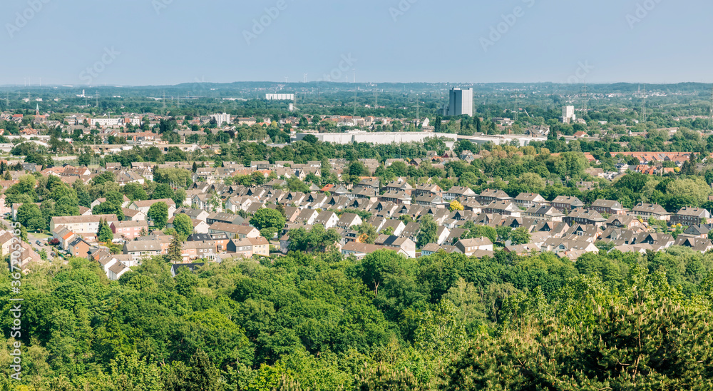 Fototapeta premium View from Halde Hoheward to residential district