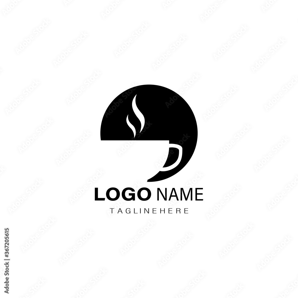 Coffee cup logo icon. Coffee time. Vector on isolated white background. EPS 10 Coffee cup logo icon. Coffee time. Vector on isolated white background. EPS 10