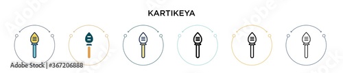 Kartikeya icon in filled, thin line, outline and stroke style. Vector illustration of two colored and black kartikeya vector icons designs can be used for mobile, ui, web