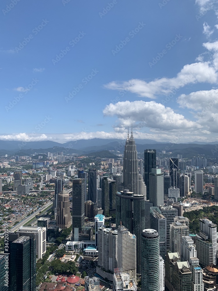Paysage urbain et tours Petronas à Kuala Lumpur, Malaisie	