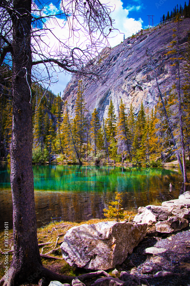 Obraz premium green mountain lake