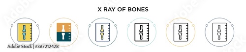 X ray of bones icon in filled, thin line, outline and stroke style. Vector illustration of two colored and black x ray of bones vector icons designs can be used for mobile, ui, web