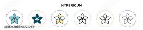 Hypericum icon in filled, thin line, outline and stroke style. Vector illustration of two colored and black hypericum vector icons designs can be used for mobile, ui, web