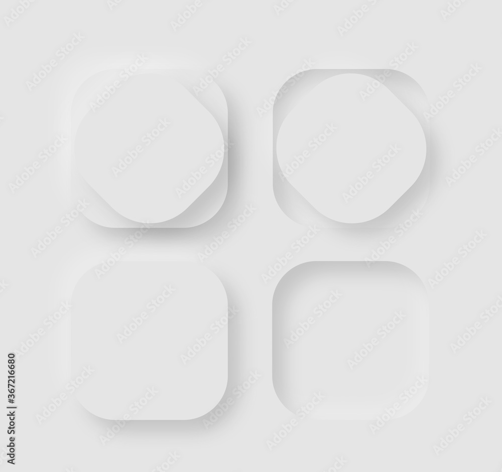neumorphism buttons on gray background / illustration design element pressed and unpressed button neumorphism buttons on gray background / illustration design element pressed and unpressed button