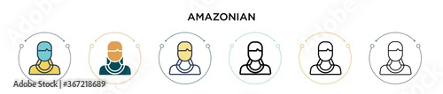 Amazonian icon in filled, thin line, outline and stroke style. Vector illustration of two colored and black amazonian vector icons designs can be used for mobile, ui, web
