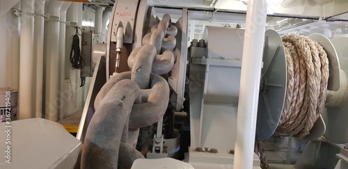 Photography Anchor chain on a winch