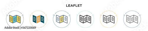 Leaflet icon in filled, thin line, outline and stroke style. Vector illustration of two colored and black leaflet vector icons designs can be used for mobile, ui, web
