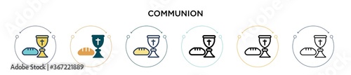 Communion icon in filled, thin line, outline and stroke style. Vector illustration of two colored and black communion vector icons designs can be used for mobile, ui, web