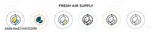 Fresh air supply icon in filled, thin line, outline and stroke style. Vector illustration of two colored and black fresh air supply vector icons designs can be used for mobile, ui, web