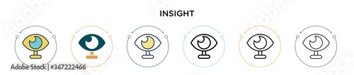 Insight icon in filled, thin line, outline and stroke style. Vector illustration of two colored and black insight vector icons designs can be used for mobile, ui, web