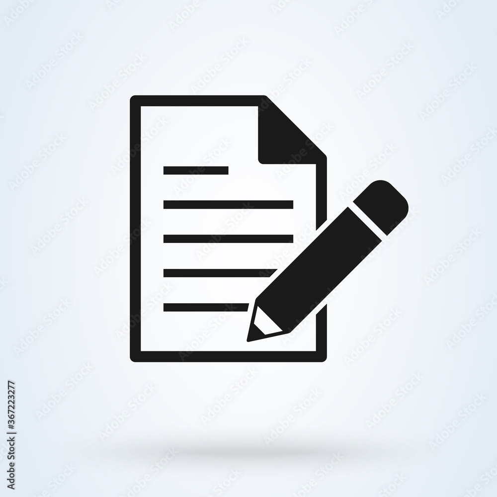 Fototapeta premium writing notebook. vector Simple modern icon design illustration.