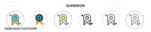 Superior icon in filled, thin line, outline and stroke style. Vector illustration of two colored and black superior vector icons designs can be used for mobile, ui, web