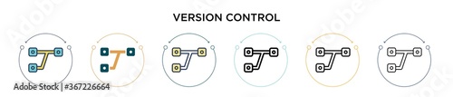 Version control icon in filled, thin line, outline and stroke style. Vector illustration of two colored and black version control vector icons designs can be used for mobile, ui, web