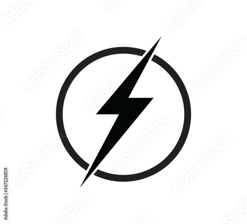 Lightning icon vector logo design template